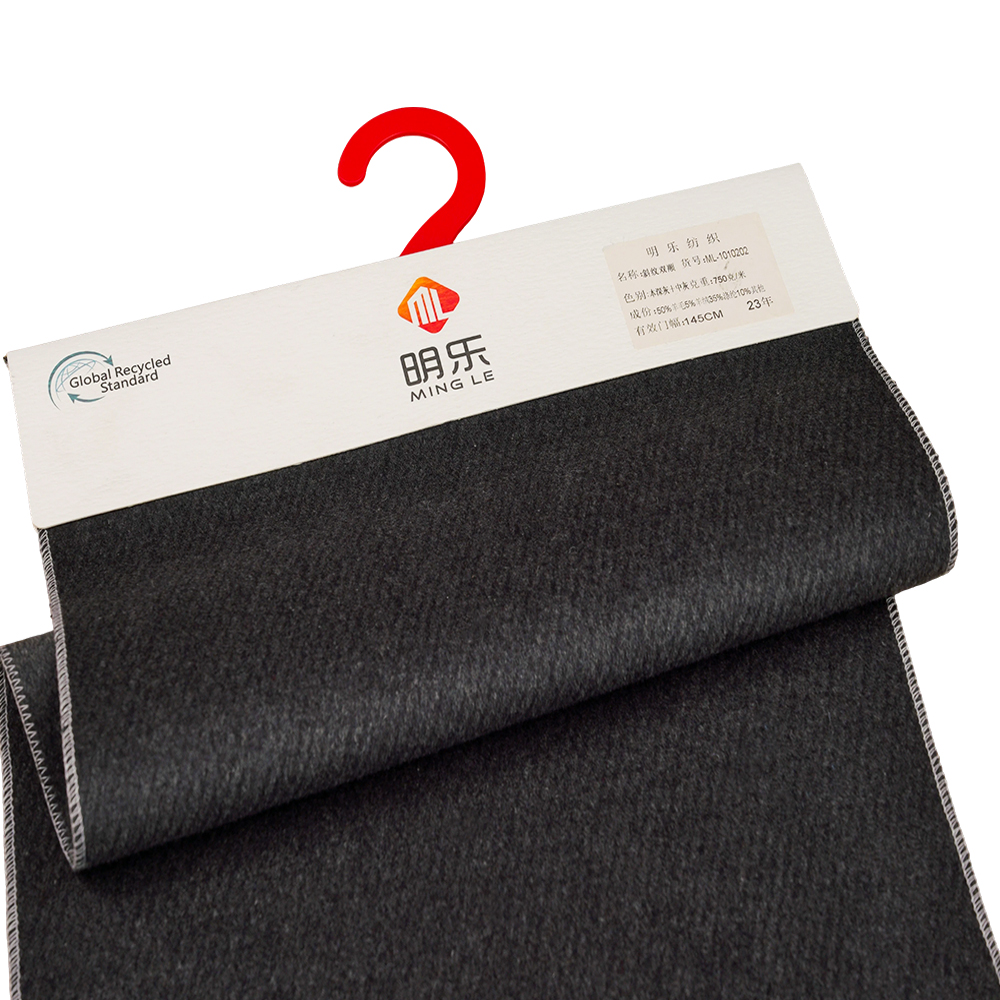 50% Len, 5% Cashmere, 35% Polyester, 10% Khác, Sợi 750G/M, Xám đậm +, Xám vừa, Lớp phủ hai mặt chéo, ML-1010202