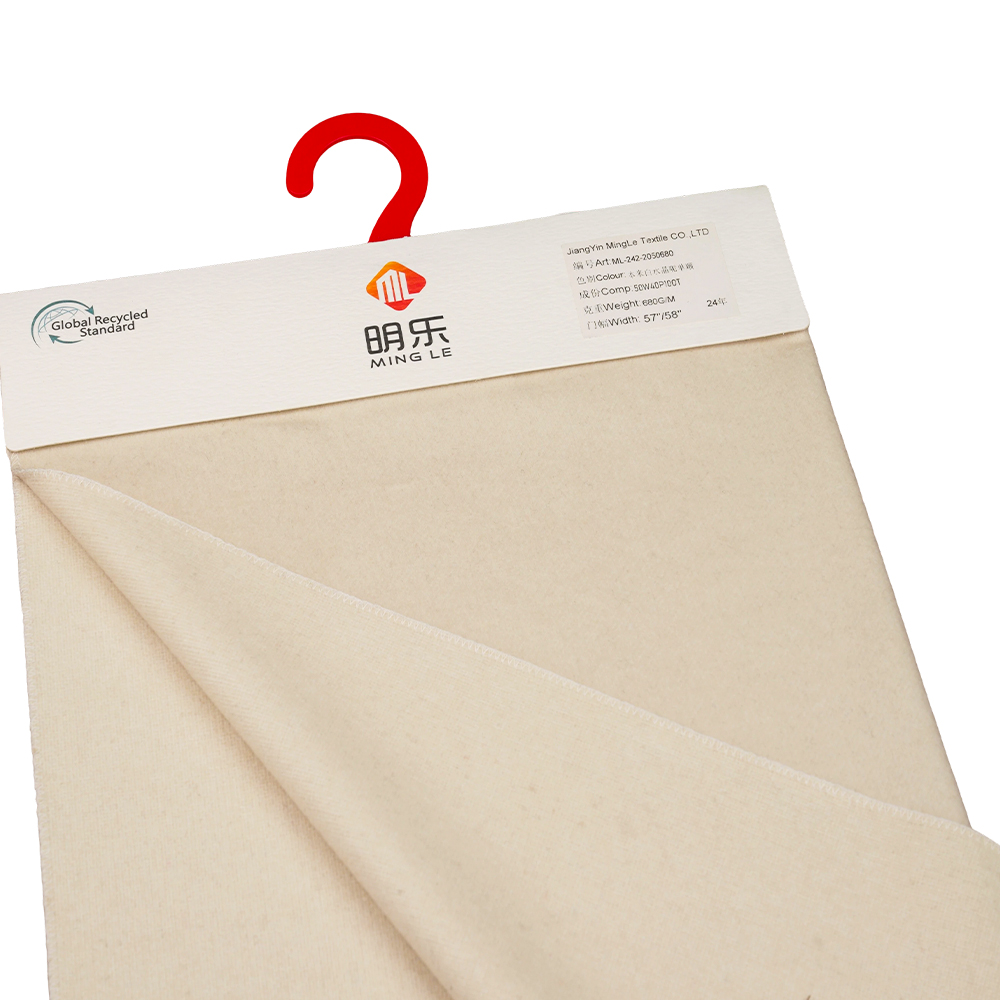 50% Len, 40% Polyester, 10% Sợi khác, 680G/M, Màu be, Len pha lê Lớp phủ một mặt, ML-242-2050680