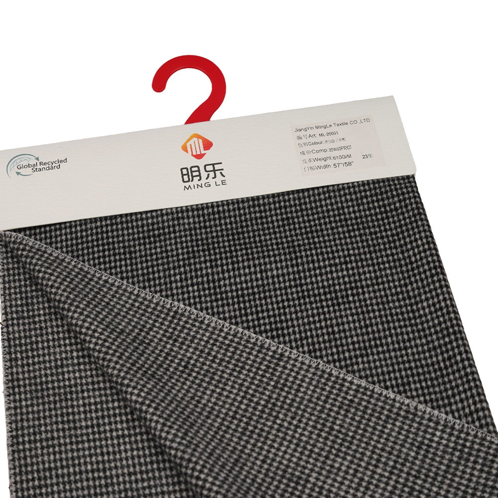 30% Len, 60% Polyester, 10% Sợi khác, 610G/M, Đen và Trắng, Vải phủ một mặt kẻ sọc, ML-20001