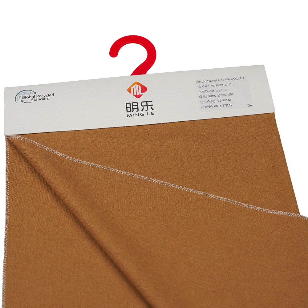 50% Len, 40% Polyester, 10% Sợi khác, 340G/M, Lạc đà, Vải Flannel, ML-S0624-201-9