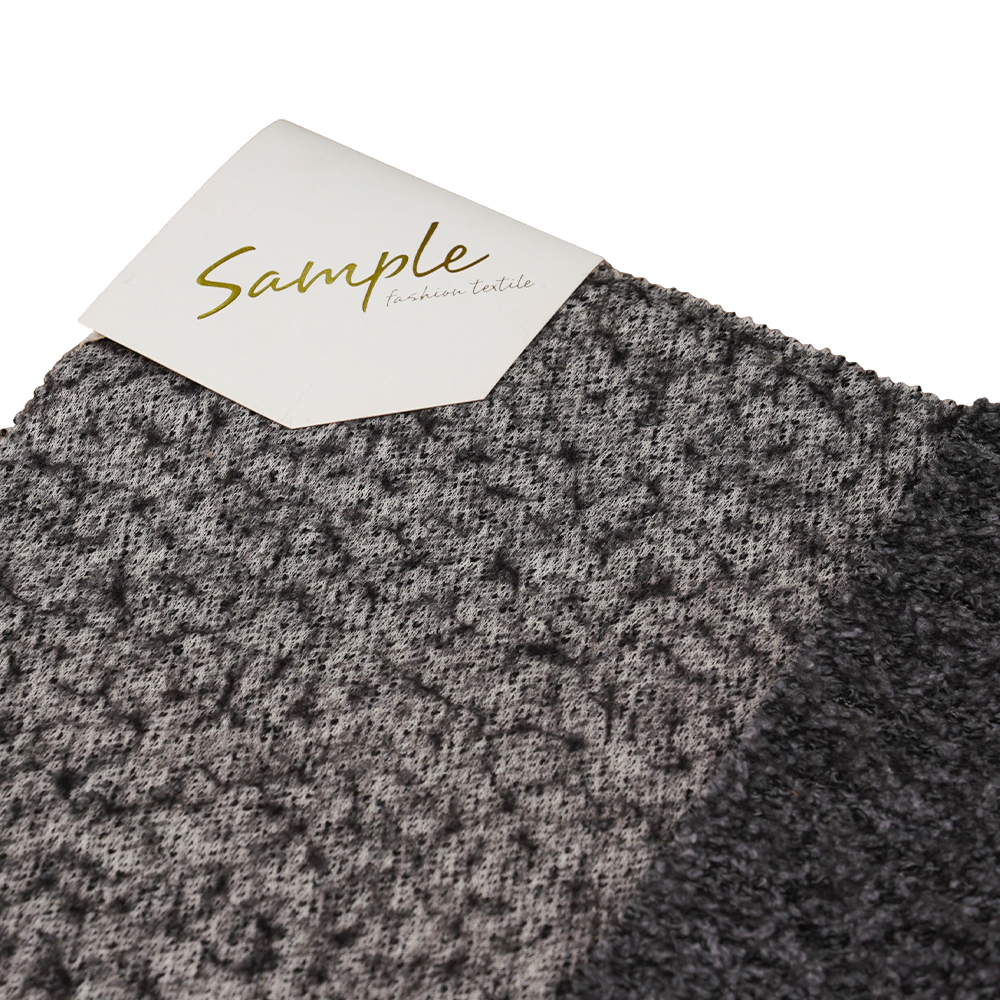 40% Len, 60% Polyester, 750G/M, Đen và Xám, Vải len dệt kim Bali, ML-70165440-75