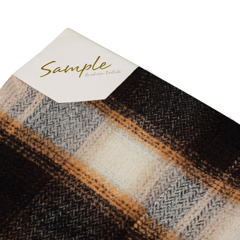 40% Len, 60% Polyester, 540G/M, Đen và Trắng, Vải Tweed hình tròn, ML-8021071