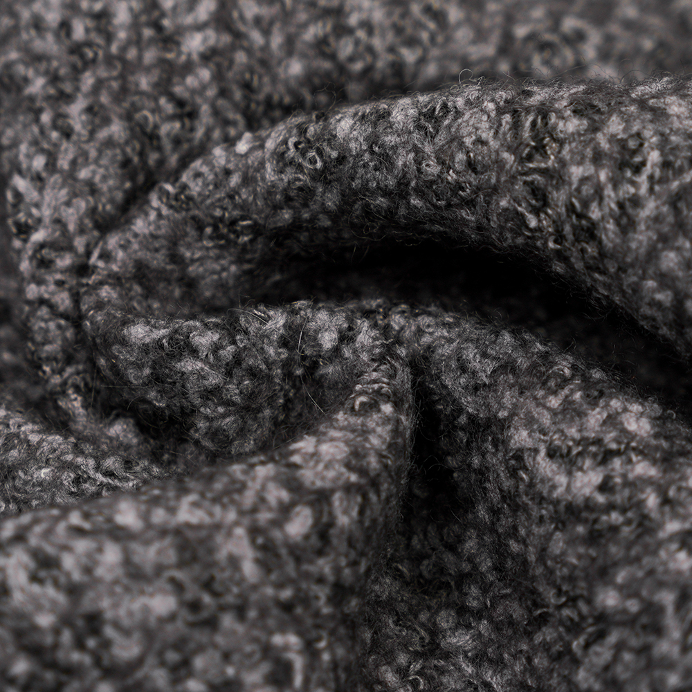 40% Len, 60% Polyester, 750G/M, Đen và Xám, Vải len dệt kim Bali, ML-70165440-75