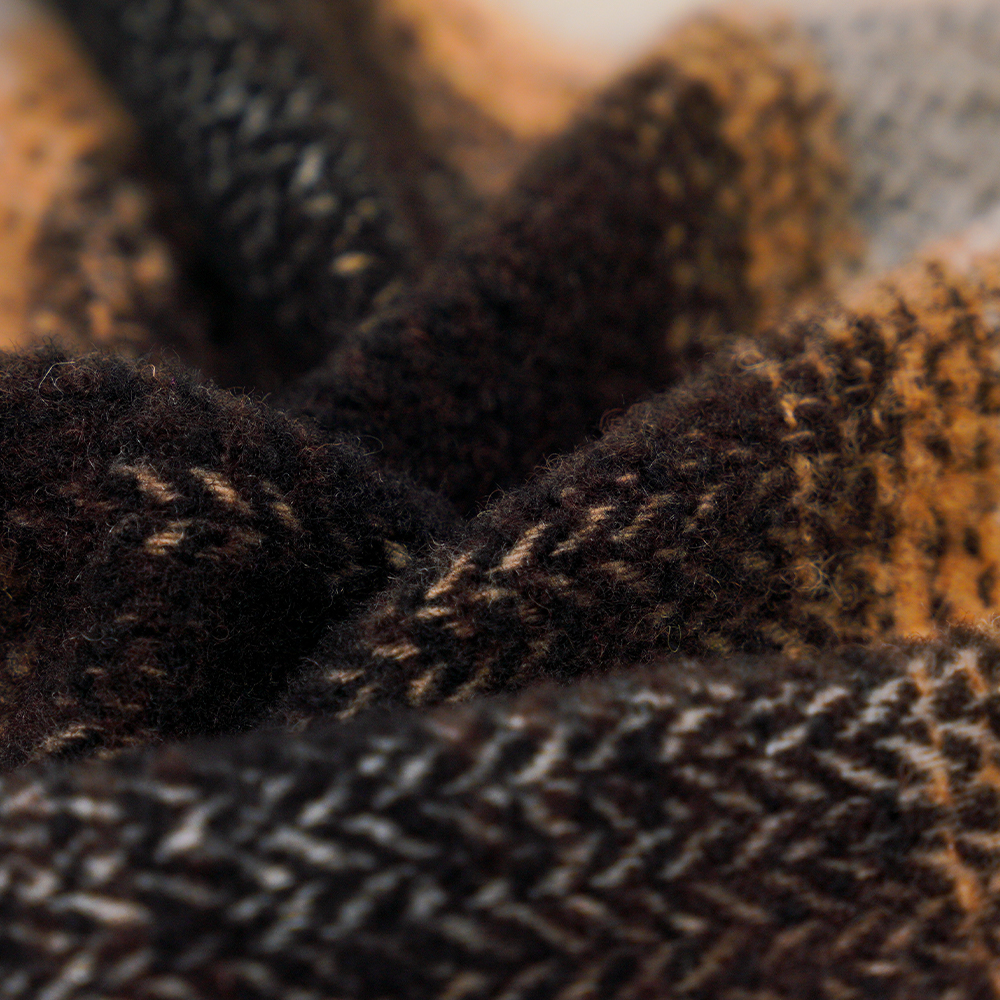 40% Len, 60% Polyester, 540G/M, Đen và Trắng, Vải Tweed hình tròn, ML-8021071